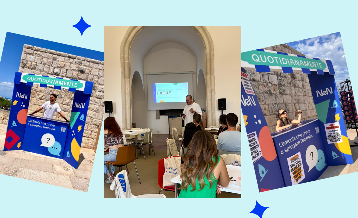 Uno schema con un contatore e due frecce che indicano la voltura con switch