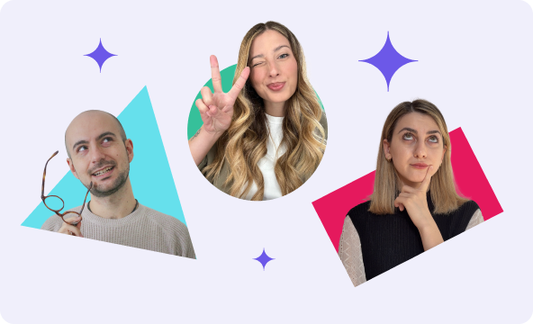 Un collage con tre facce sorridenti di NeNner: due ragazze e un ragazzo
