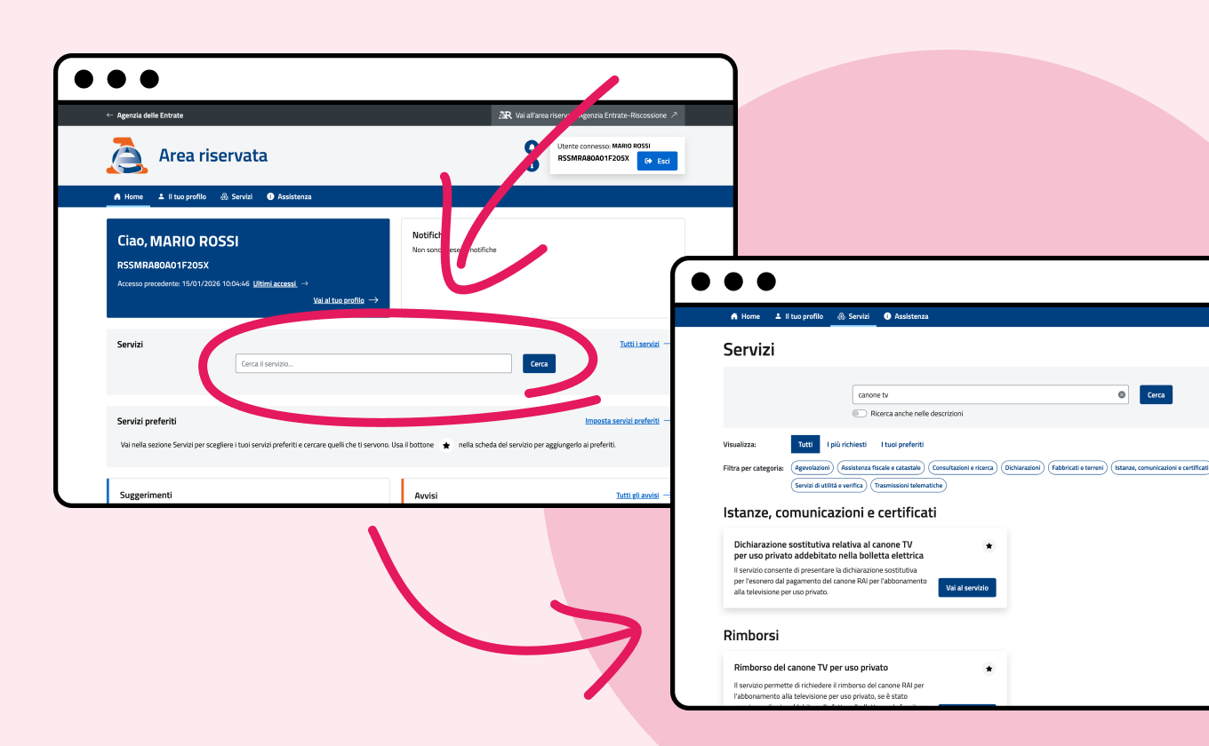 Dove scrivere se, dopo il login, non riesci più a trovare la pagina che ti manda alla dichiarazione di esenzione