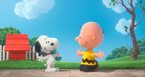 Snoopy e Charlie si abbracciano Snoopy e Charlie si abbracciano