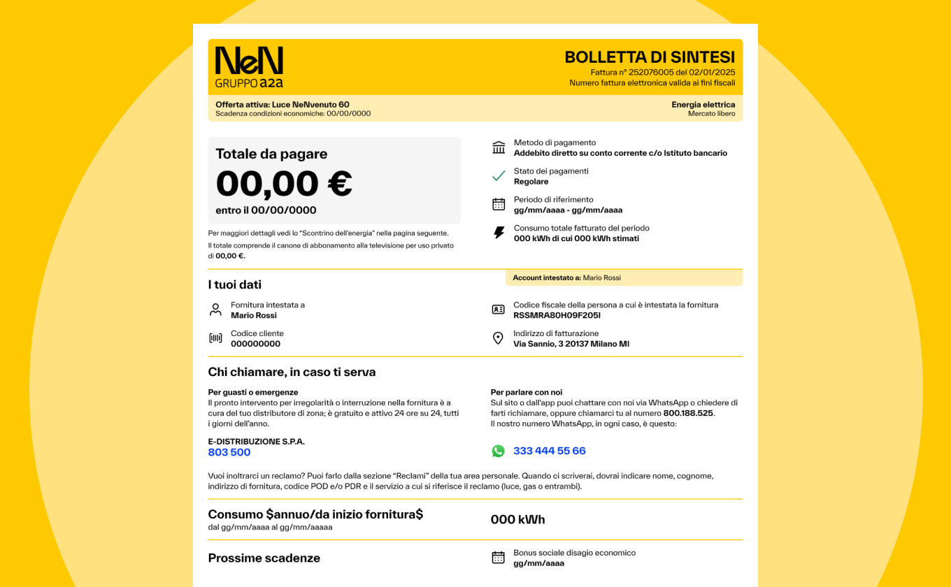 La prima parte della nostra bolletta luce La prima parte della nostra bolletta luce