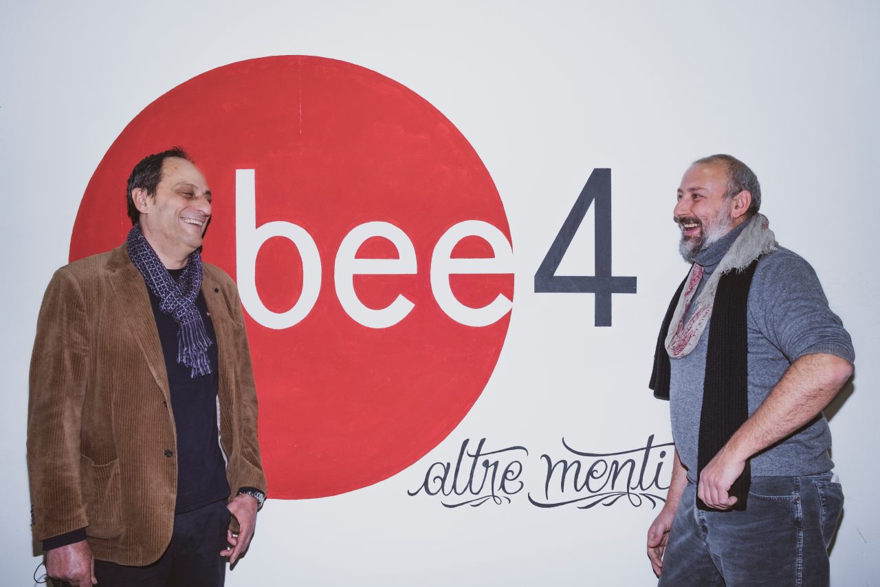 Una foto di Marco Girardello e Giuseppe Cantatore, fondatore di bee4