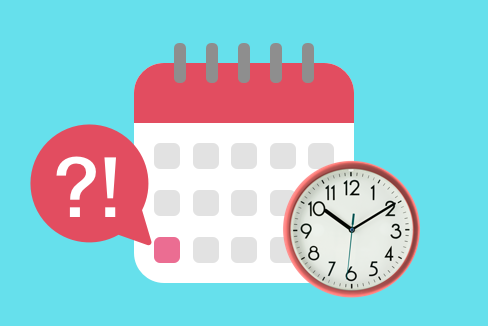 Un calendario, un orologio e due segni di punteggiatura: ! e ?