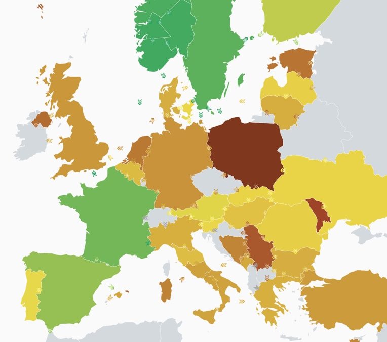Mappa dell'Europa presa da electricityMap