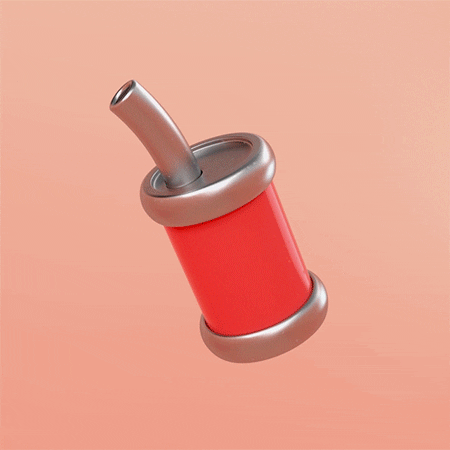 Una piccola e colorata tanica di benzina